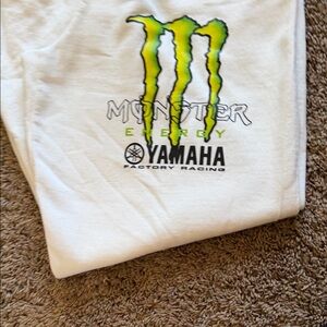 Yamaha White Tee with Neon Green Monster Graphic